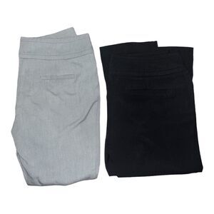 Maurice's Womens Lot of Two Cropped Dress Pants Gray Black Size 3/4 EUC